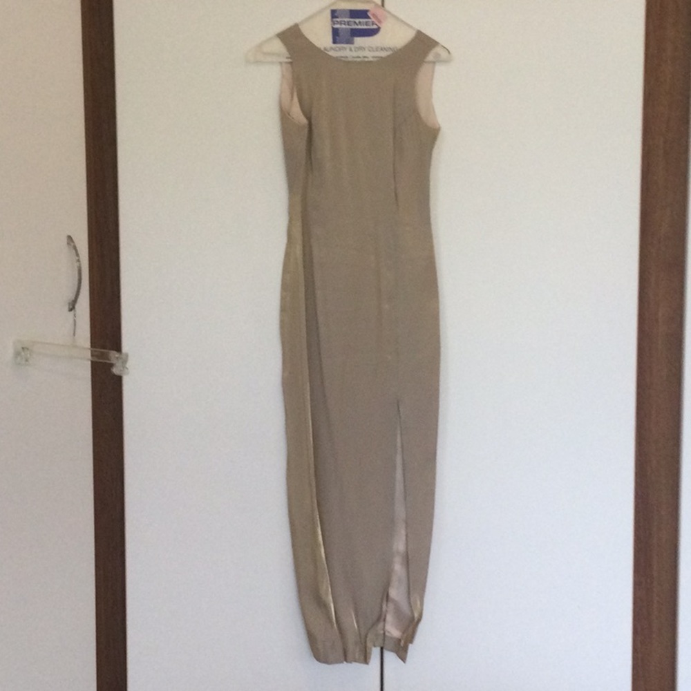Ever Beauty Size 4 Petite gold shimmer evening gown